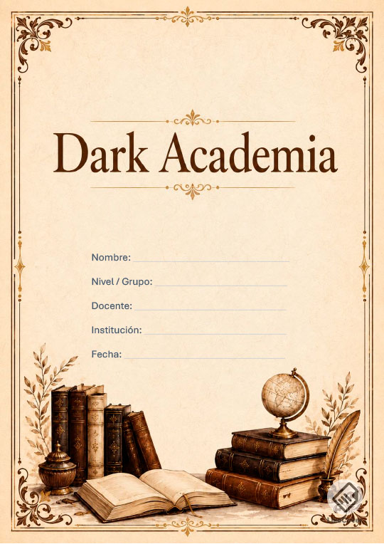 Portada Aesthetic Dark Academia