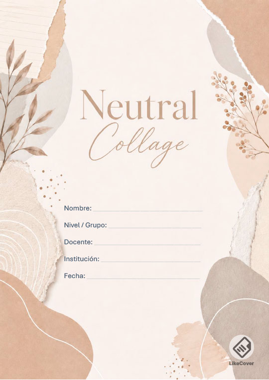 Portada Aesthetic Neutral Collage para imprimir