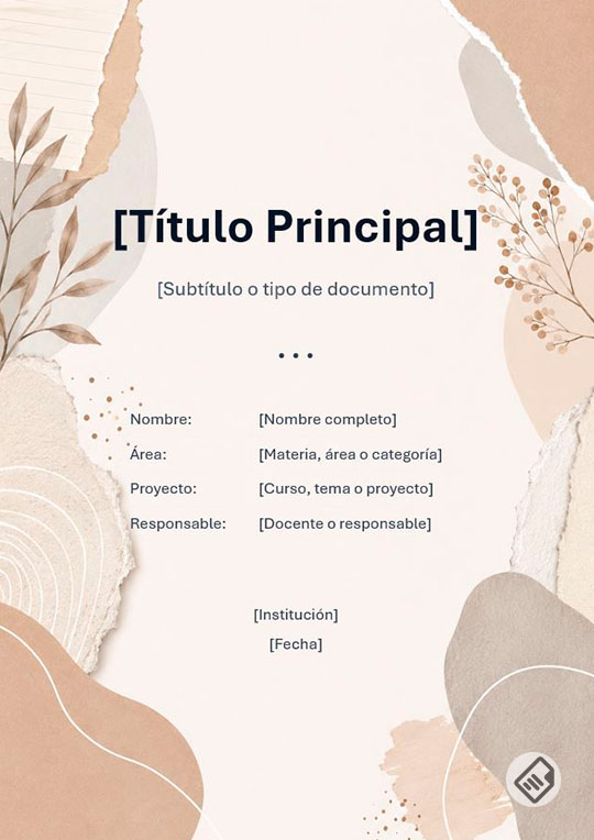 Portada Aesthetic Neutral Collage para Word y Google Docs