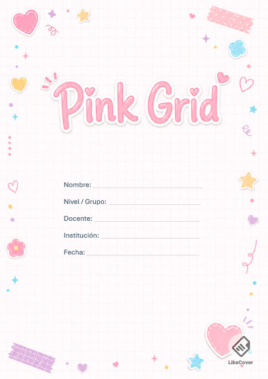 Portada Aesthetic Pink Grid