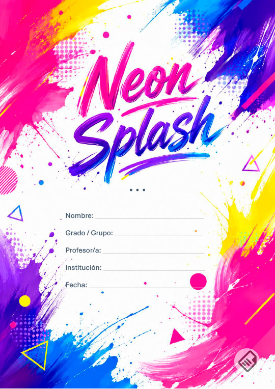 Portada Creativa Neon Splash