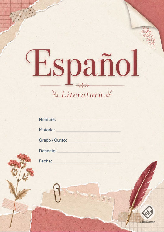 Portada Español fácil y bonita Literary Collage