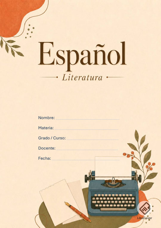 Portada Español fácil y bonita Typewriter Charm
