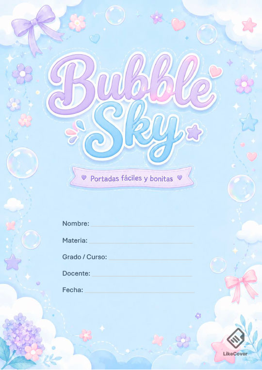 Portada fácil y bonita Bubble Sky