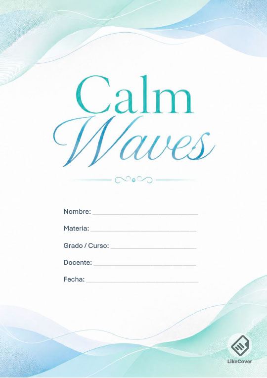 Portada fácil y bonita Calm Waves para imprimir