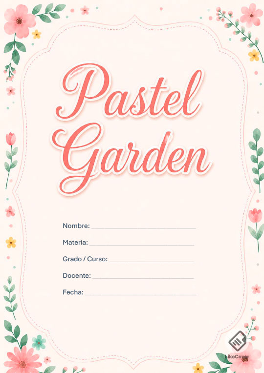 Portada fácil y bonita Pastel Garden