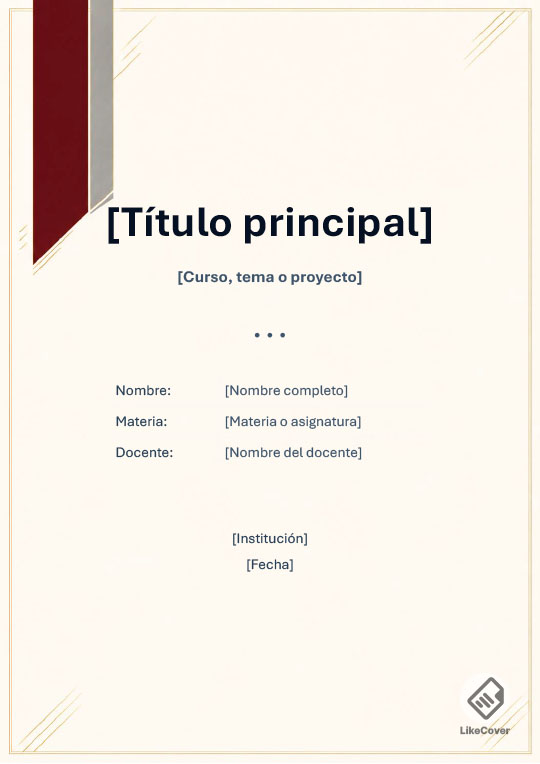 Portada Formal Burgundy Ribbon