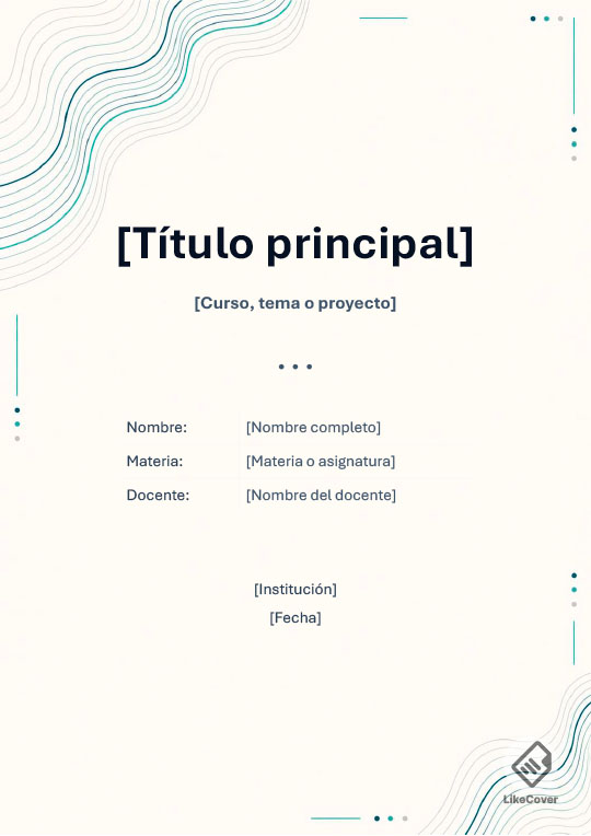 Portada Formal Teal Contour