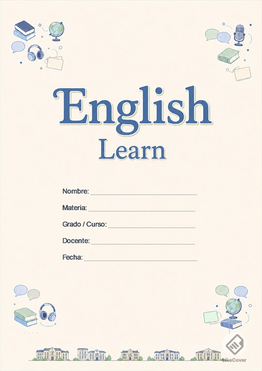 Portada Inglés Aesthetic Pastel Campus