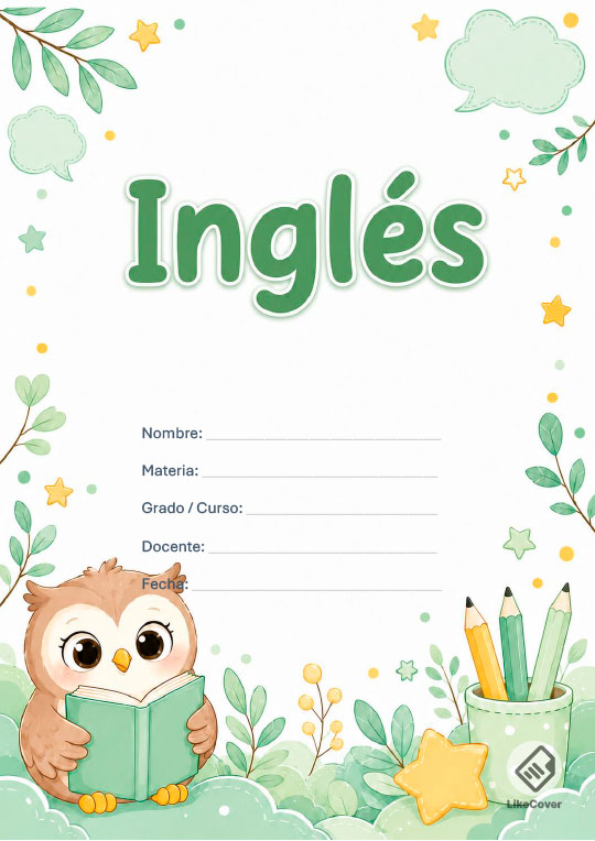 Portada Inglés fácil y bonita Cute Owl