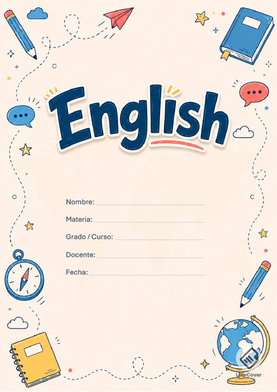 Portada Inglés fácil y bonita Pencil Map
