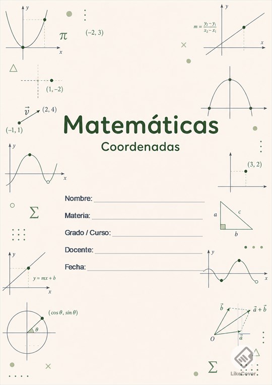Portada Matemáticas Aesthetic Calm Coordinates