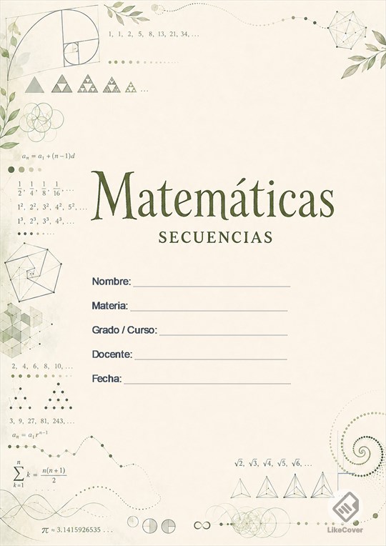 Portada Matemáticas Aesthetic Sage Sequence