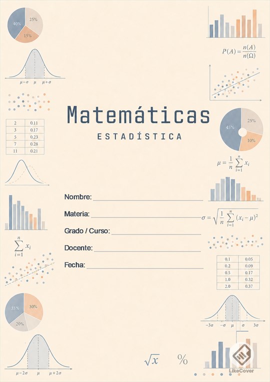 Portada Matemáticas Aesthetic Soft Statistics