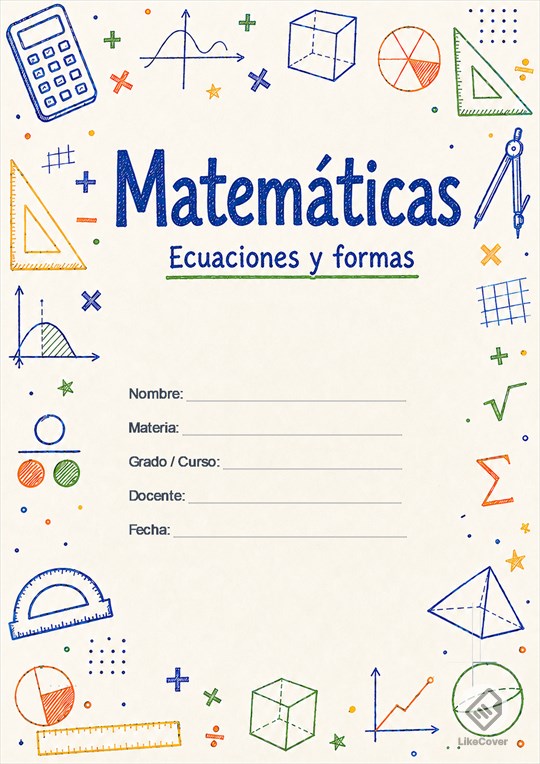 Portada Matemáticas Creativa Doodle Equation