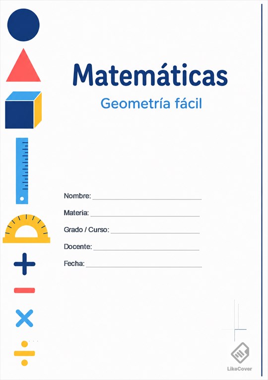 Portada Matemáticas fácil y bonita Franja Geométrica