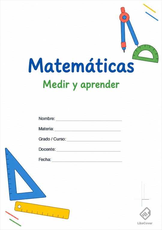 Portada Matemáticas fácil y bonita Medidas Coloridas