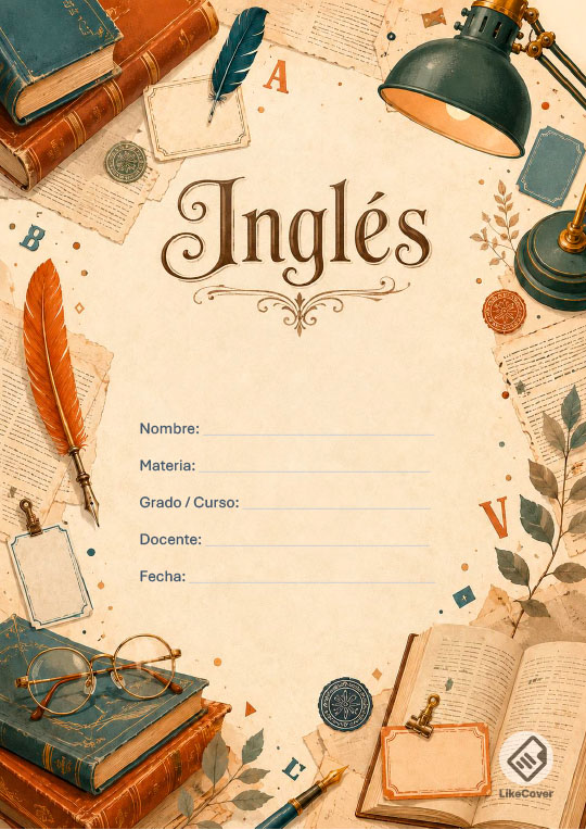 Portada Inglés creativa Retro Campus