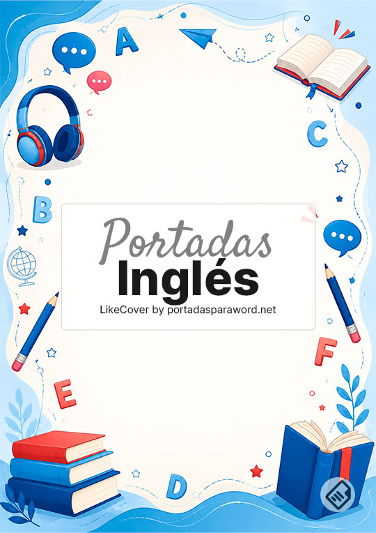 Portadas de Inglés para cuadernos, Word y Google Docs