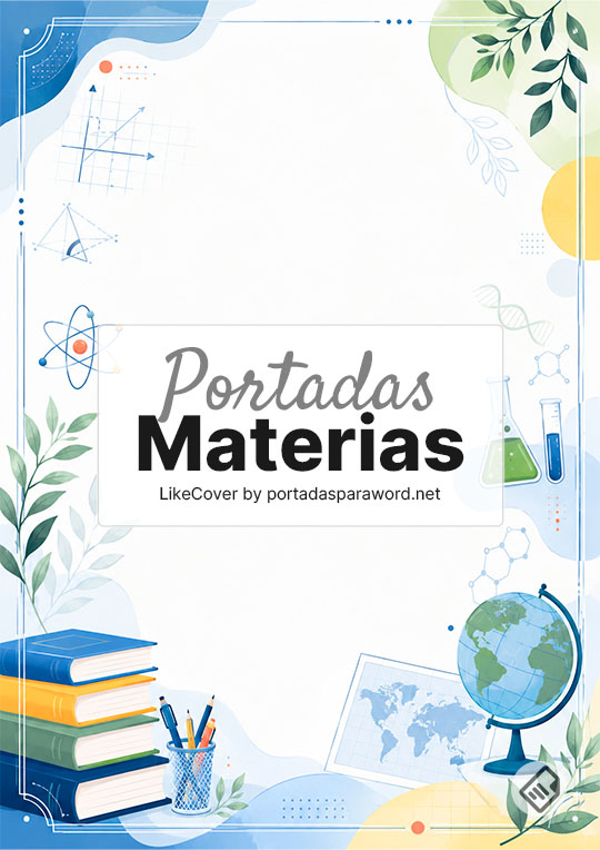 Portadas por materias para cuadernos, Word y Google Docs